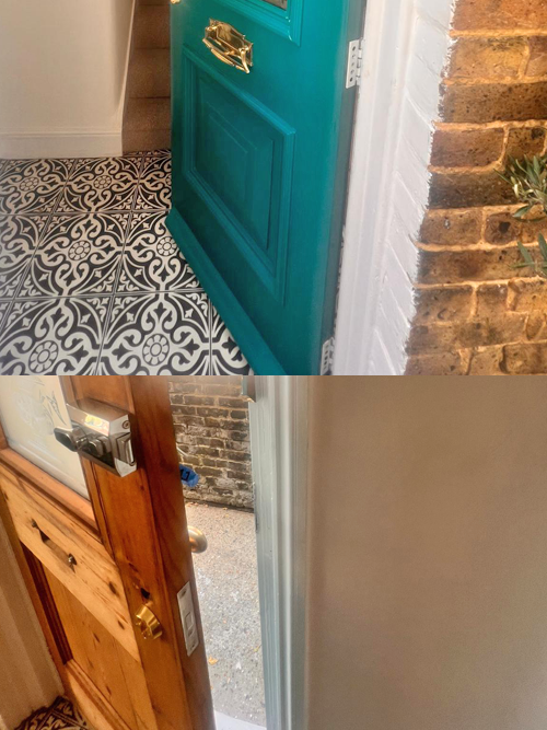 Door hanging before and after